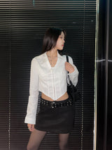 [UNISEX] 2ラインアイレットベルト (ブラック)
