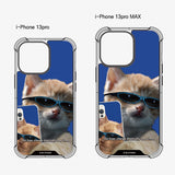 selfie blue cat case
