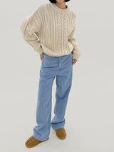 ウールプレッツェルバルキーニット / Wool pretzel bulky knit (4color)