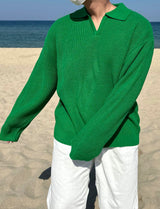 ブレンドオープンカラニット/BLEND OPEN KARA KNIT(7COLOR)
