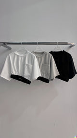 COSY BANDING CROPPED T-SHIRT (6690639085686)