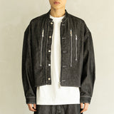 HIGH NECK BIKER DENIM MFHJK003-BK