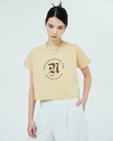 ROMAN TYPO LOGO TSHIRT-BEIGE (6681177325686)