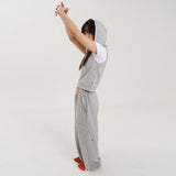 フロントカッティングフードベスト / FRONT CUTTING HOOD VEST MELANGE