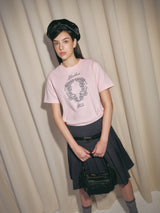 DVRK PRIVÉ ROYAL LAUREL LOGO BABY TEE - PINK