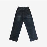 linen double-strap denim pants