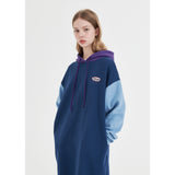 フーディーロングジャージドレス/HOODIE LONG JERSEY DRESS _ BLUE