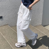 [5color] nylon wide cargo pants