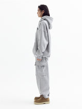 Balloon over cargo fleece jogger pants Melange Gray