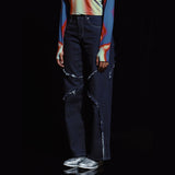 カッティングパネルセミワイドデニムパンツ / CUTTING PANEL SEMI WIDE DENIM PANTS