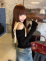 アンフッティドオフボウリブドニットTシャツ