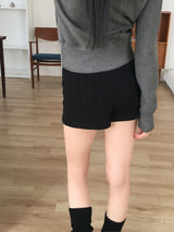[Brushed lining] ショートリブニットパンツ