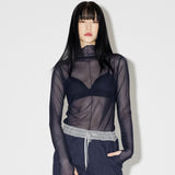 Layered See-through Top [NAVY] (6638340964470)