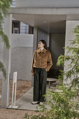 ウールツイルセットアップパンツ/WOOL TWILL SETUP PANTS_DEEP KAHKI