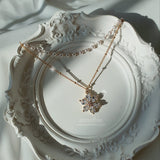 Daisy Pearl Choker Layered Necklace - Gold