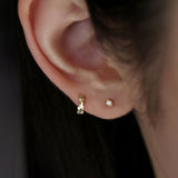 14K gold cutting one-touch earring (6680492933238)