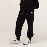 ジッパーロジックフラワーベアホワイトクリップジョガーパンツ/[UNISEX] Zipper Logic Flower Bear White Clip Jogger Pants_Black