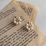 フレッシュウォーターパールフラワーボールゲストシルバーニードルピアス / ori Freshwater Pearl Flower Ball Guest Silver needle Earrings