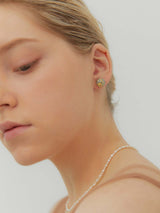 2021 Pantone Daily Round Marbling earring (YG) (6641940004982)