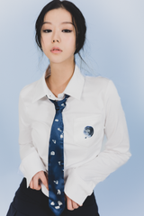 ローズシンボルクロップシャツ / ROSE SYMBOL CROP SHIRT #NAVY