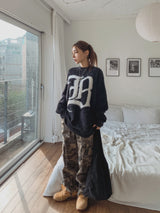 Bロゴアンゴラオーバーニット