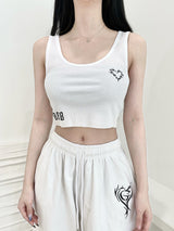 ハートクロップスリ－ブレス/845. Heart crop sleeveless (2color)