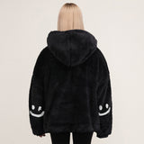 エルボードローイングスマイル刺繍フリースジャケット / Elbow Drawing Smile Embroidered Wool Fleece Jacket