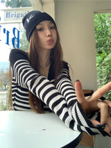 backpoint stripe cardigan