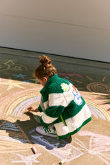 KIRSH X MISAKI KAWAI KIDS FLEECE HALF ZIP UP [GREEN]
