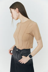 ピンタック テンセル Tシャツ / PinTuck Tencel Tee [Beige]