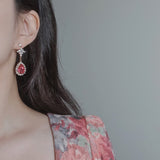 Romantic Queen Waterdrop Crystal Piercing - Rosepink