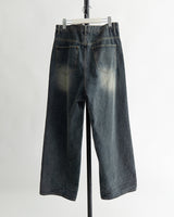 Vintage brush blue denim pants