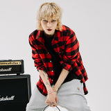 オーバーフィットフランネルシャツ/OVERFIT FLANNEL SHIRTS-RED+BLACK