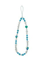 オーシャンブルーハートミークリスタルロングストラップ / Ocean Blue Heart Me Crystal Long Strap