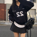 [BELLIDE MADE] セカンドトラックVネックオーバーサイズフィットスウェットシャツ