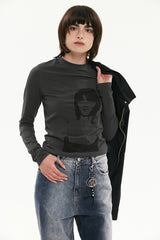 キルシーシネマグラフィックロングTシャル／KIRSH CINEMA GRAPHIC LONG SLEEVE T-SHIRT [CHARCOAL]