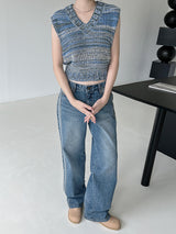 ミックスニットベスト/Mix Knit Best (3color)