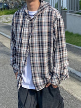 Avant-check hooded shirt  3C