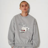 SMOKING SKULL SWEAT SHIRT GRAY (6612484948086)