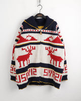 Krir Nordic overfit collar one-piece knit zip-up