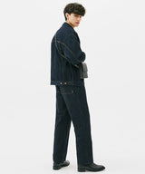 WASHING STITCH DENIM PANTS (BLACK) (6585489391734)