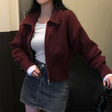 [MADE] ソリッドスタンダードセミクロップニットジップアップ