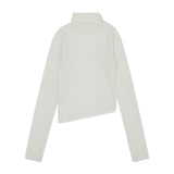 Slim-fit Unbalance Turtleneck [WHITE] (6618528579702)