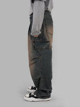 Fake cargo denim pants