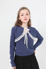 パーミナインフリルレースニット / peminine frill lace knit