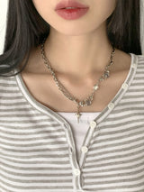 ビーズジュエリーチェーンシルバーネックレス / Smet Beads Jewelry Chain Silver Necklace