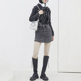 ピアスチェーンリボンミニショルダーバッグ