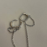 チェーンレイヤードピアス / chain layered earring (925silver)