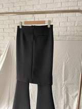 Chic slit skirt bootcut pants