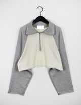 クロップハーフカラーニット/Crop Half Color Knit (2color)